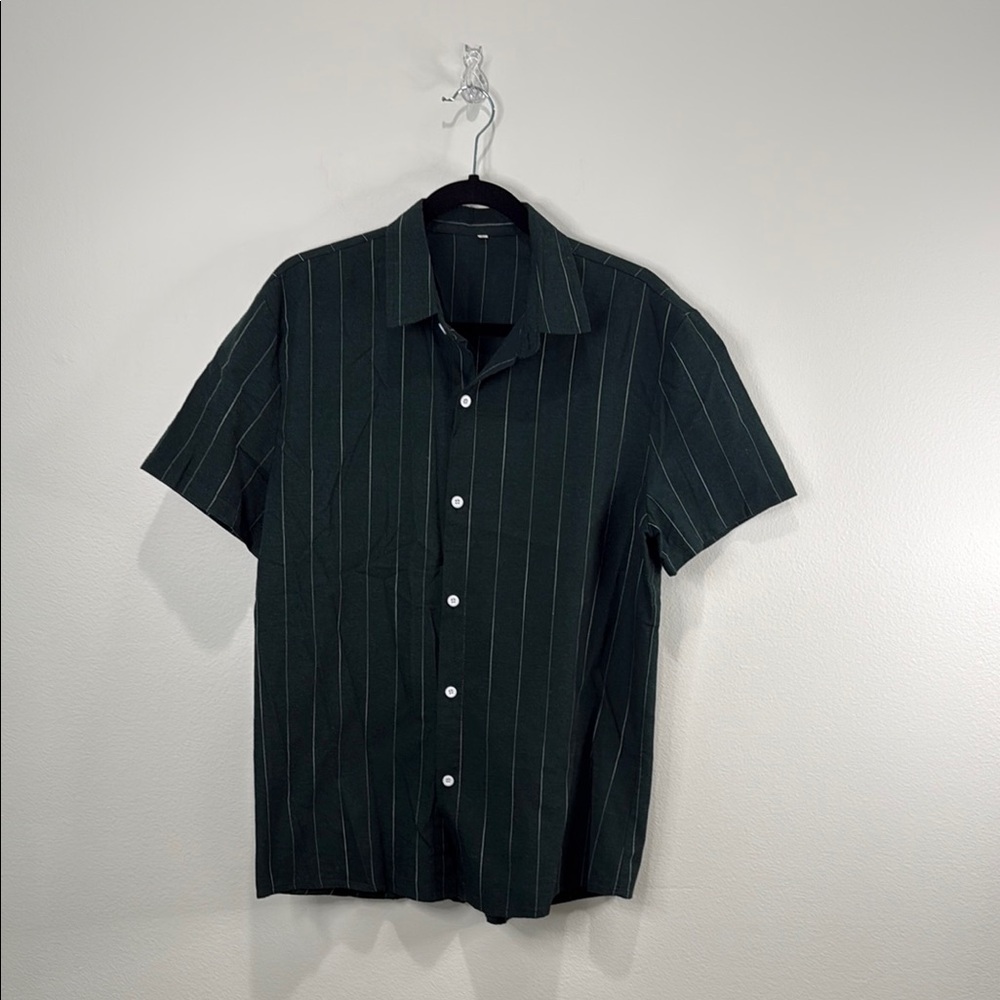Men's Green Striped Shirt